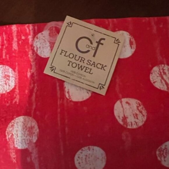 C&F Christmas Flour Sack Towels Keep Calm & Jingle On Polka Dot set of 2 - Picture 6 of 7